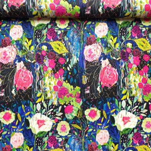 Vibrant Oil Paint Floral Fabric
