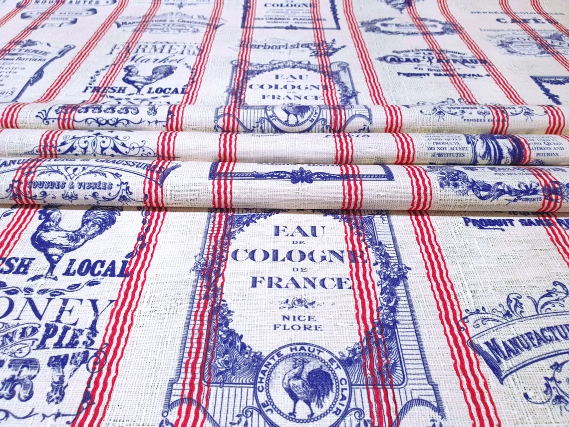 Vintage Paris Script Fabric
