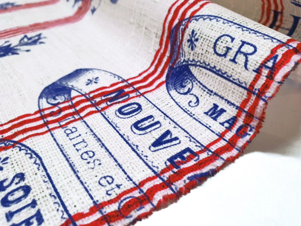 Vintage Paris Script Fabric