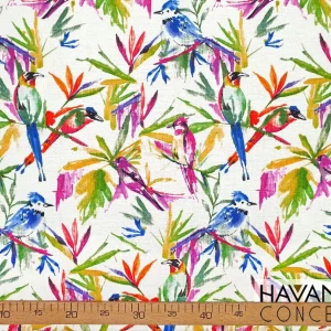 Watercolor Birds of Paradise Fabric