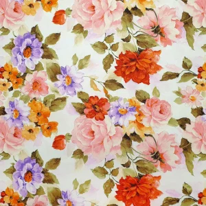 Watercolor Vintage Flowers Fabric
