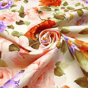 Watercolor Vintage Flowers Fabric