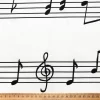 White Musical Notes Fabric