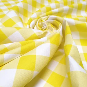 Yellow Gingham Fabric
