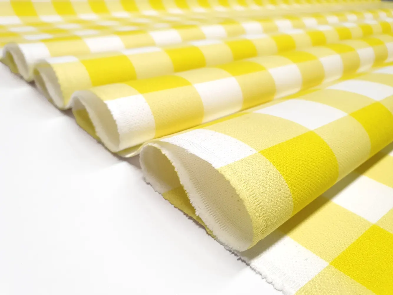 Yellow Gingham Fabric