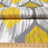 Yellow Grey Ikat Fabric