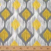 Yellow Grey Ikat Fabric