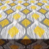 Yellow Grey Ikat Fabric