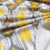 Yellow Grey Ikat Fabric