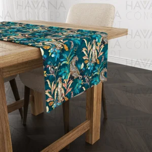 Runner da tavola con stampa leopardata