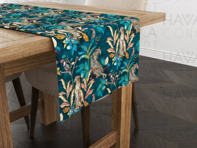 Cheetah Leopard Print Table Runner