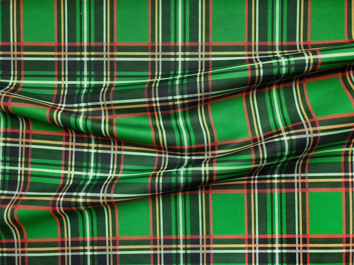 Green Royal Stewart Tartan Plaid Fabric