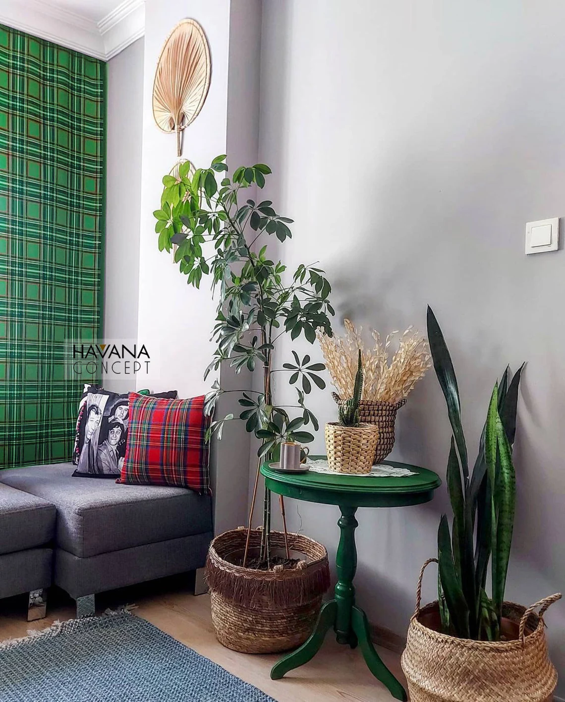 Green Royal Stewart Tartan Plaid Fabric