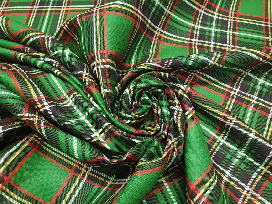 Green Royal Stewart Tartan Plaid Fabric