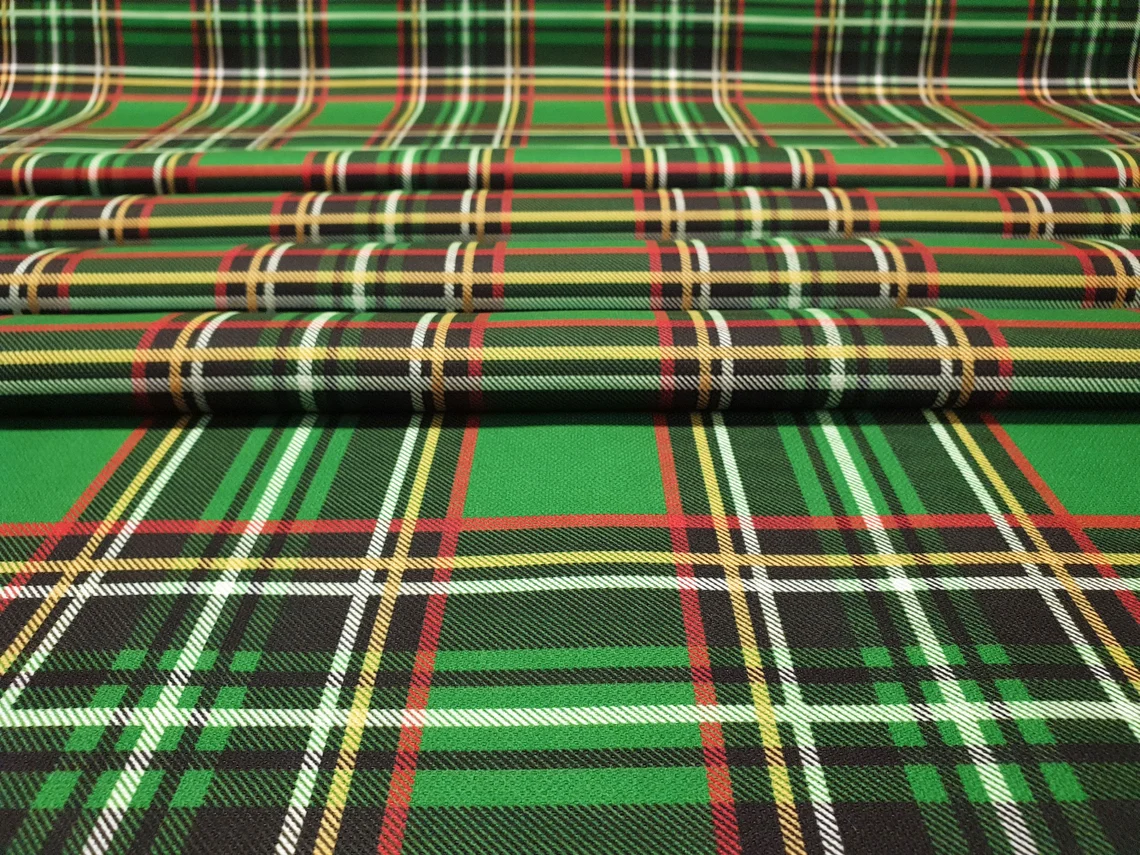 Green Royal Stewart Tartan Plaid Fabric