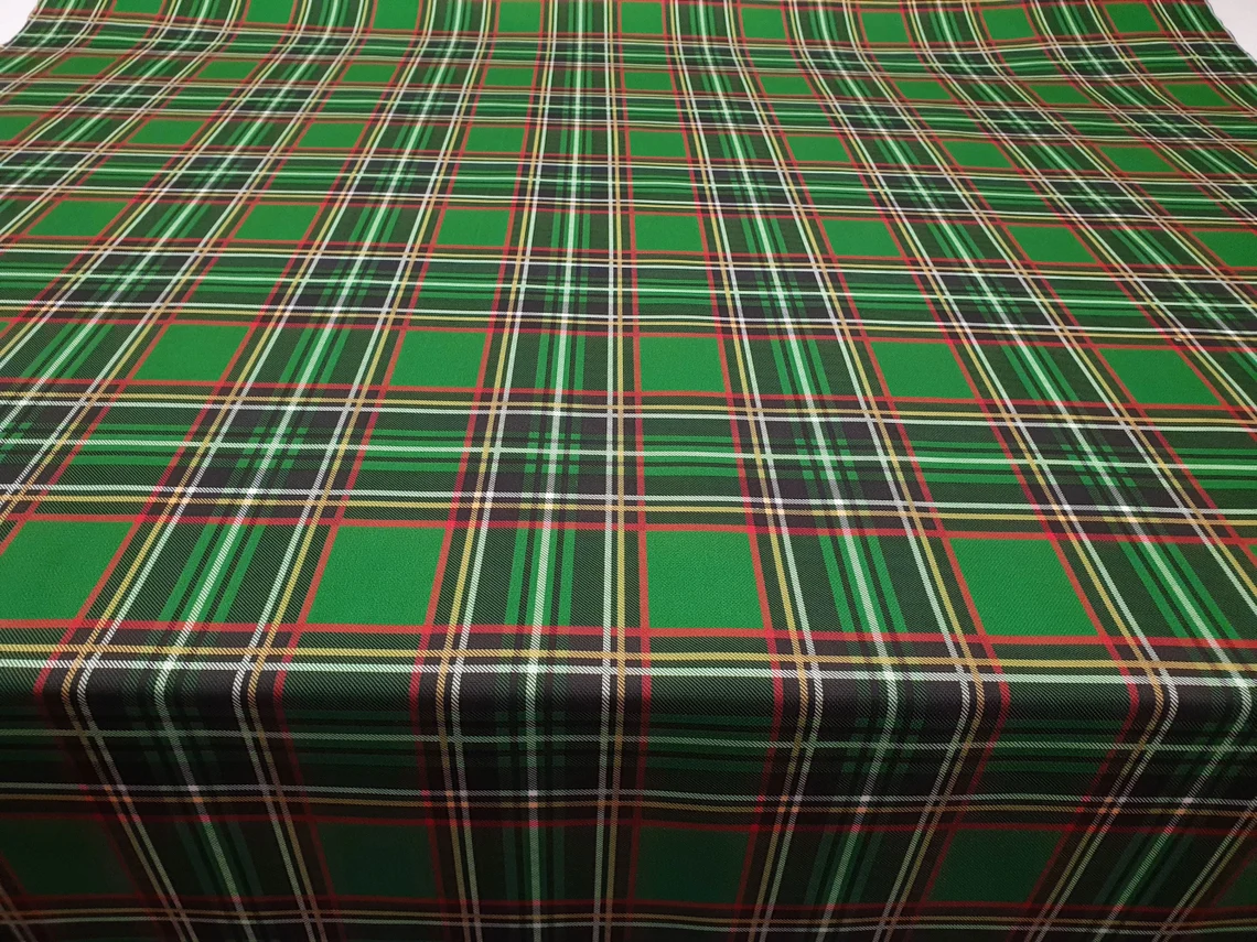 Green Royal Stewart Tartan Plaid Fabric