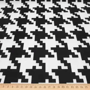 Black and White Houndstooth Fabric