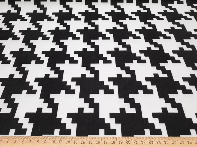 Black and White Houndstooth Fabric