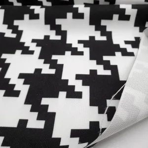 Black and White Houndstooth Fabric
