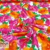 Fuchsia Orange Roses Print Fabric