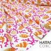 Fuchsia Orange Seashells and Corals Fabric