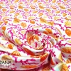Fuchsia Orange Seashells and Corals Fabric