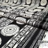 Boho White and Beige Mandala Print Fabric