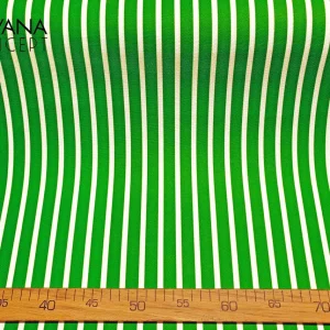 Green White Pin stripe Fabric