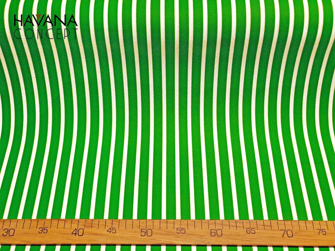 Green White Pin stripe Fabric