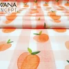 Watercolor Apricots Gingham Fabric