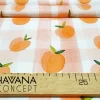 Watercolor Apricots Gingham Fabric