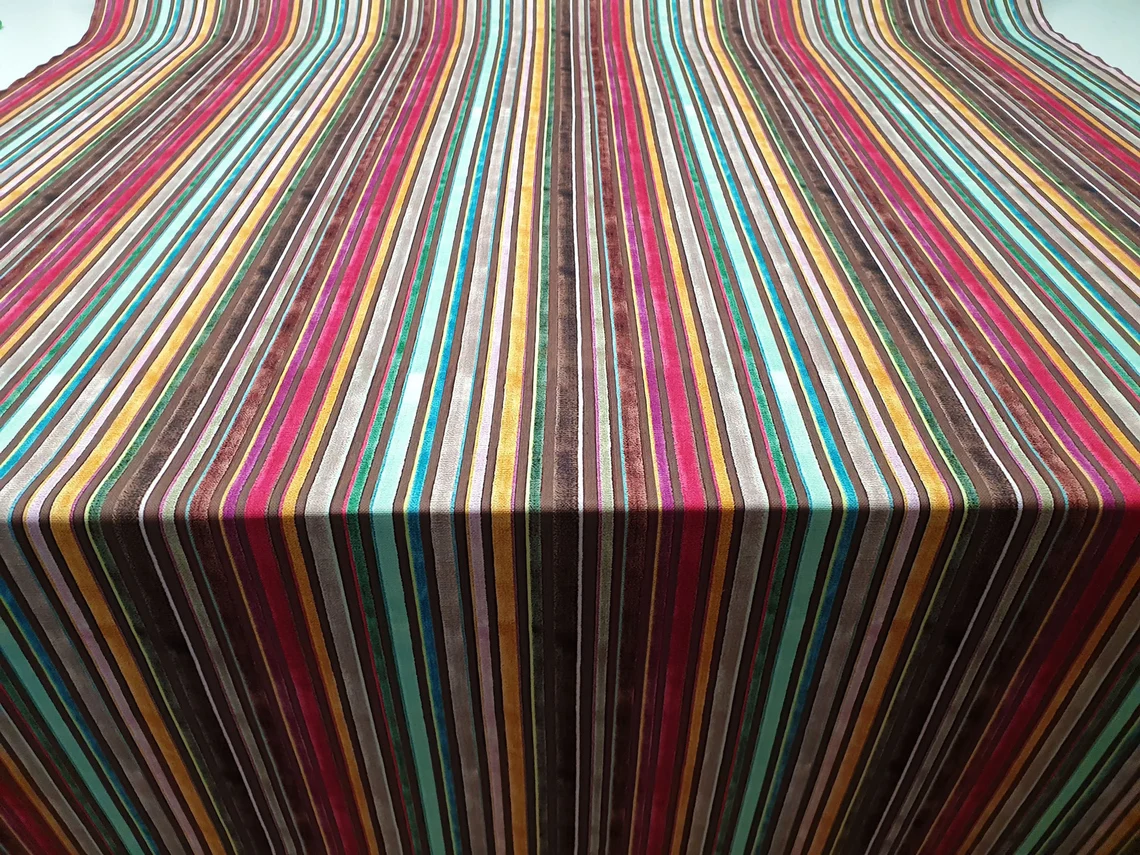 Striped Velvet Look Fabric