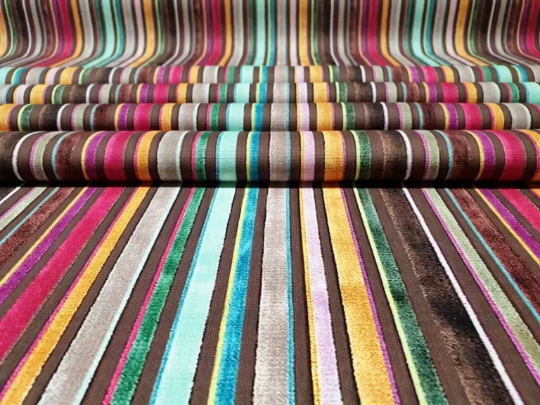 Retro Rainbow Striped Fabric