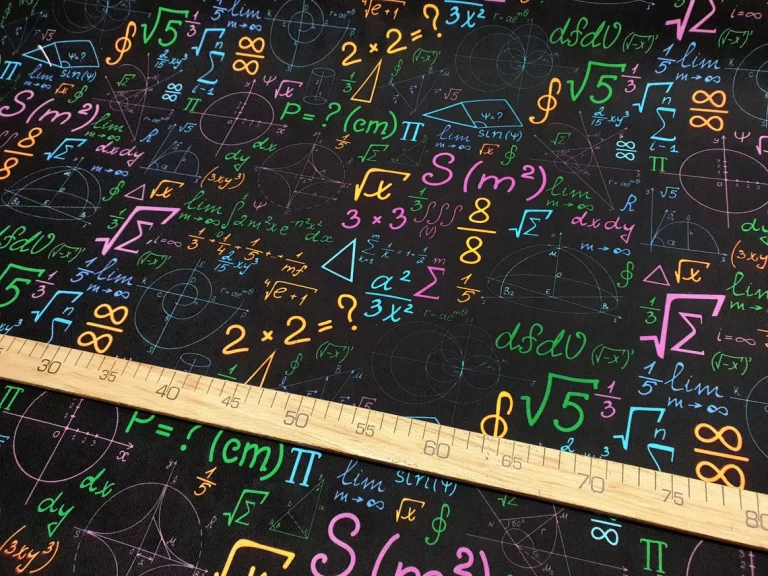 Math Symbols Numbers Formulas Fabric