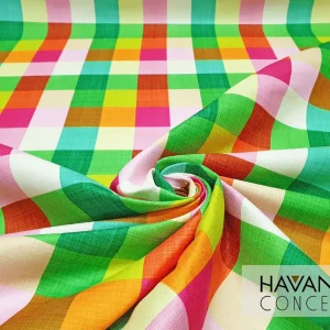 Rainbow Gingham Print Fabric