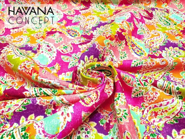 Rainbow Color Paisley Fabric