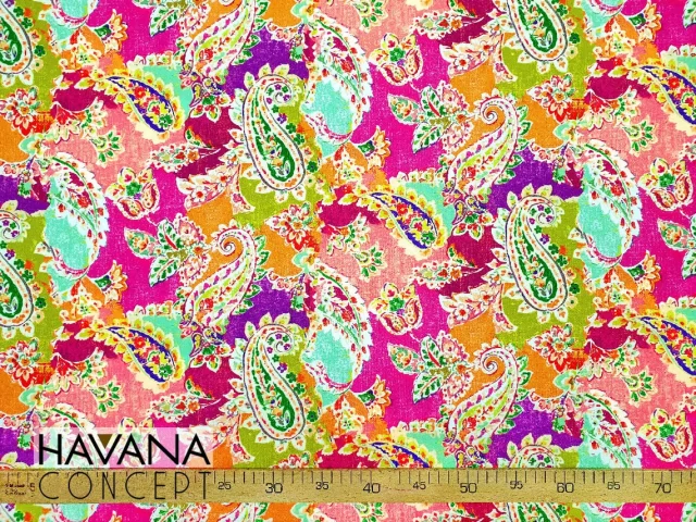 Rainbow Paisley Fabric