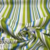 Vintage Blue Green Striped Fabric