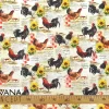 Rooster Chicken Farm Fabric