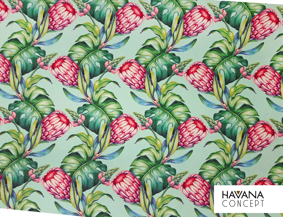 Floral African Protea Fabric