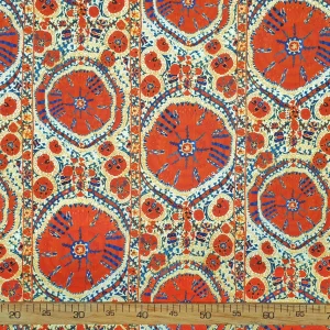 Orange Kilim Print Fabric
