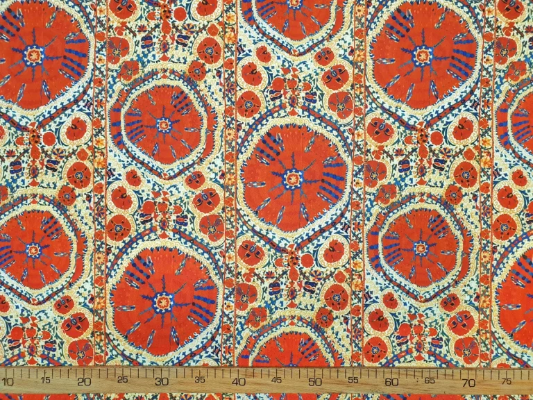 Orange Kilim Print Fabric