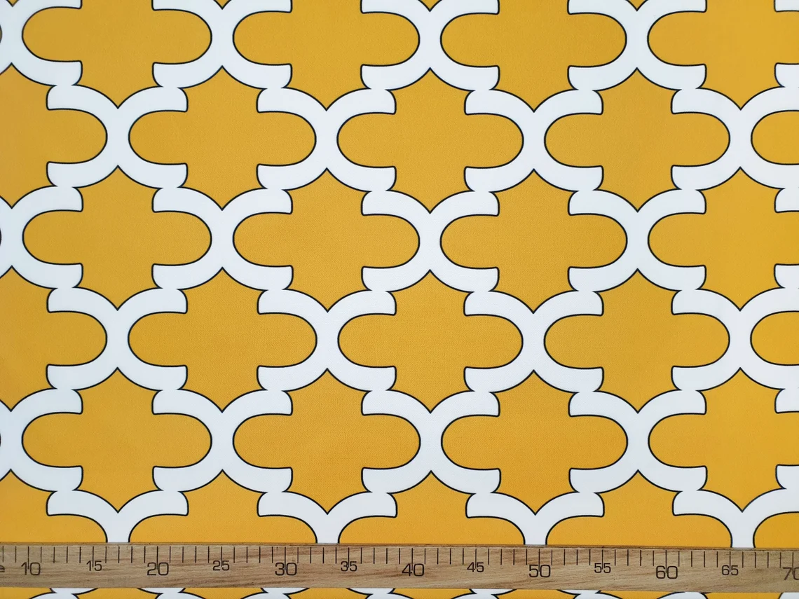 Yellow Moroccan Tiles Fabric