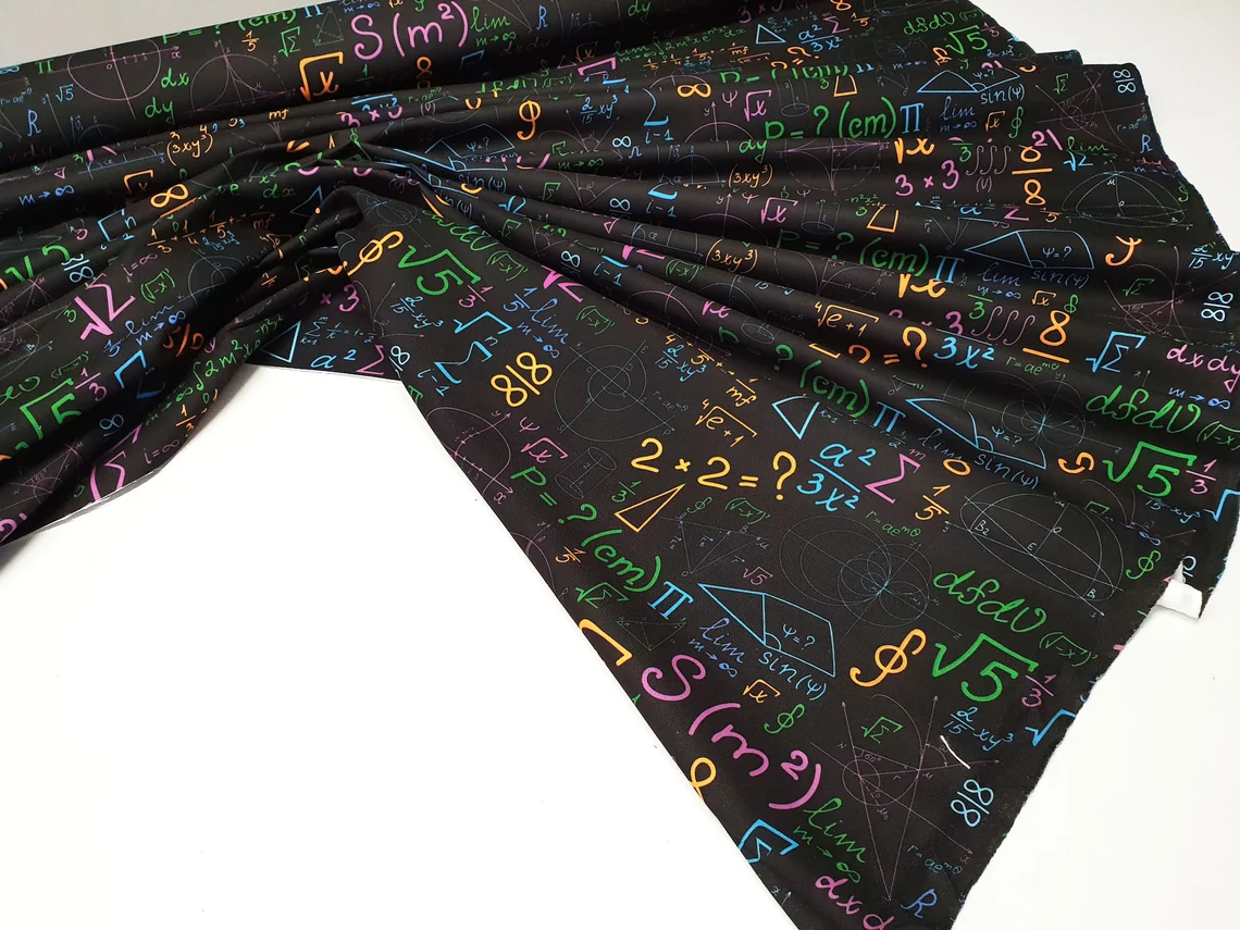 Math Symbols Numbers Formulas Fabric