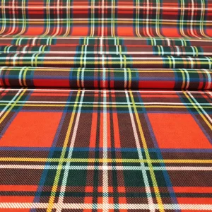 Red Plaid Fabric by the Yard