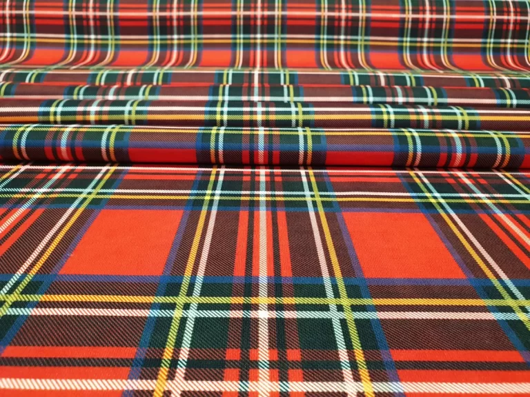 Red Plaid Fabric by the Yard