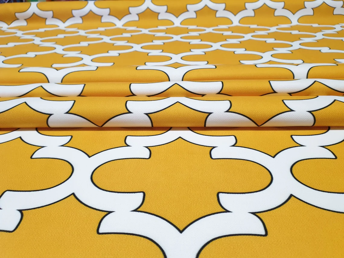 Yellow Moroccan Tiles Fabric