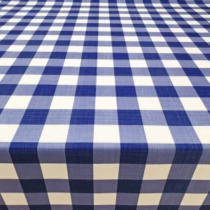 Blue White Gingham Fabric by the Yard