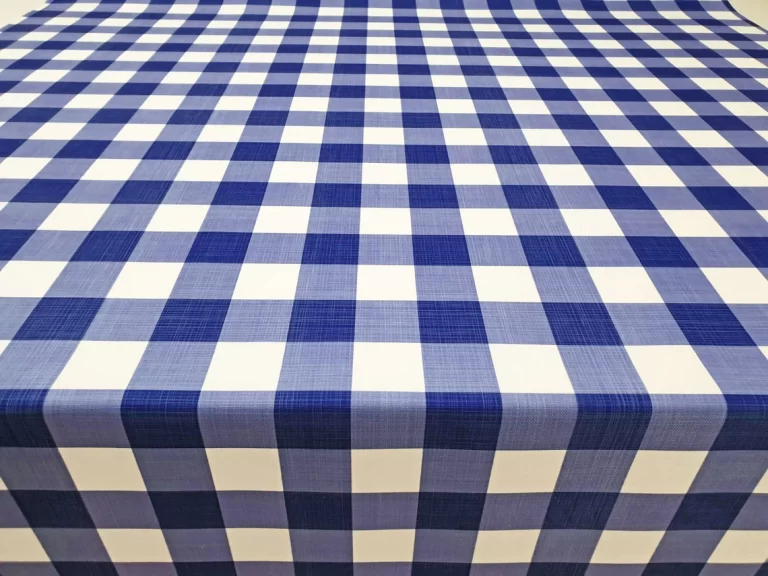Blue White Gingham Fabric by the Yard