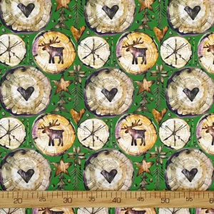 Winter Deers and Woods Fabric